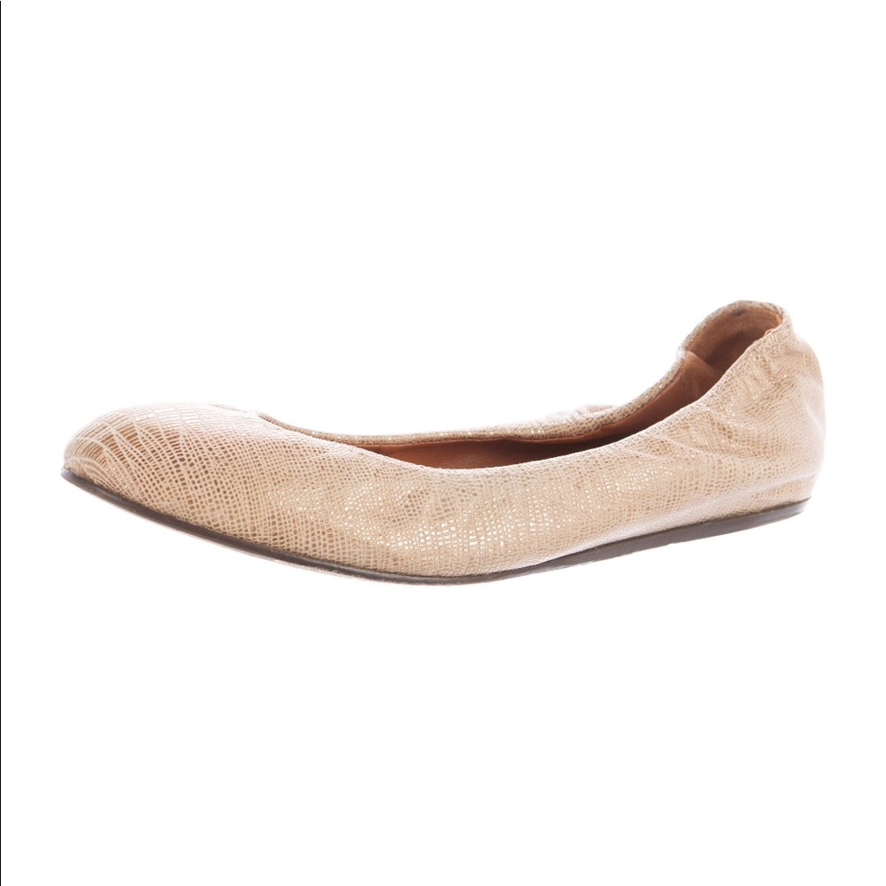 Lanvin creme & gold flats - Picture 2 of 4